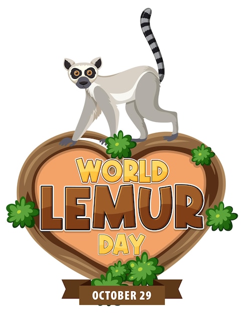 Free vector world lemur day poster design