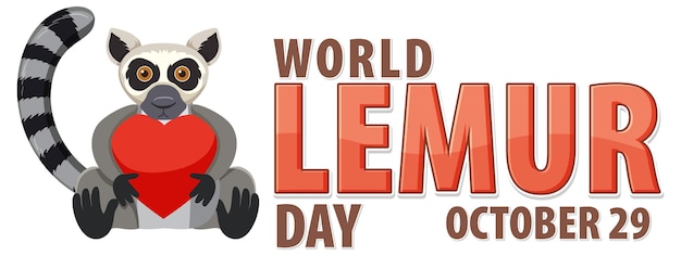 Free vector world lemur day poster design