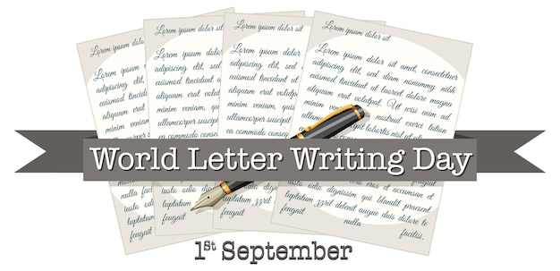 Free vector world letter writing day banner design