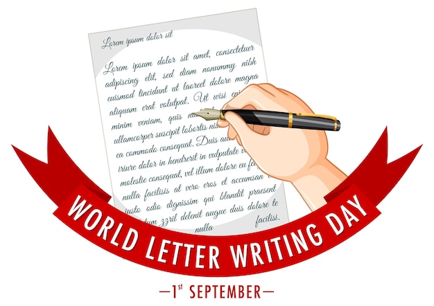 World letter writing day banner design