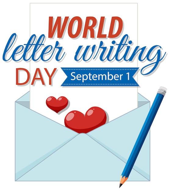 Free vector world letter writing day banner design