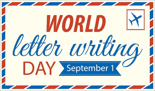 Free vector world letter writing day poster design