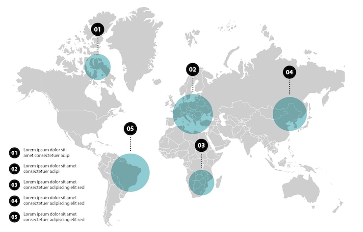 Free Vector world map business infographic