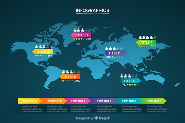 Free vector world map business infographic