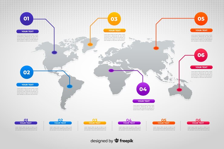 Free Vector world map business infographic