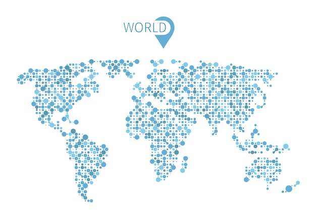 無料ベクター インフォグラフィックの円からの世界地図。イラストマップの世界と抽象的な形のマップ