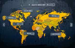 Free vector world map infographic design