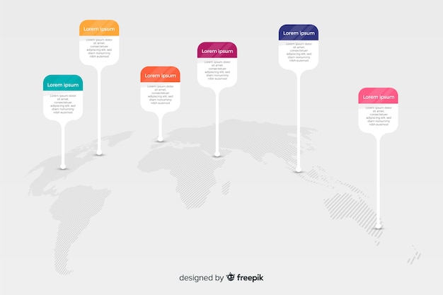 World map infographic with icon options