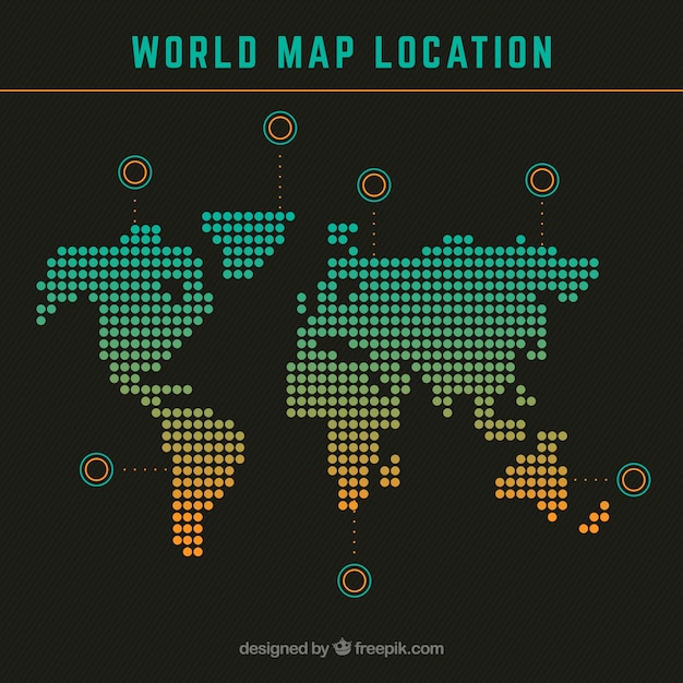 無料ベクター 世界地図の場所