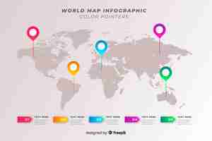 Free vector world map professional infographic