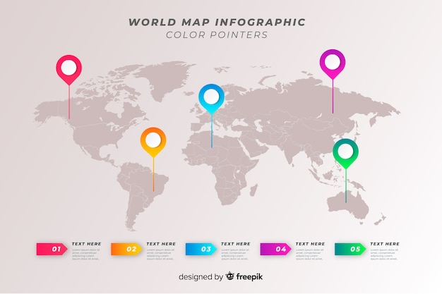 世界地図プロのインフォグラフィック