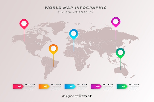 Карта мира профессиональная инфографика