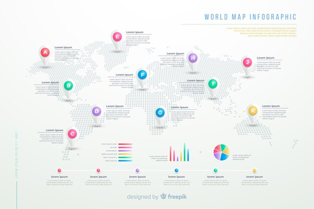 世界地図プロのインフォグラフィック