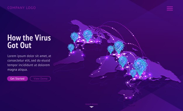 World map showing contagious disease spread