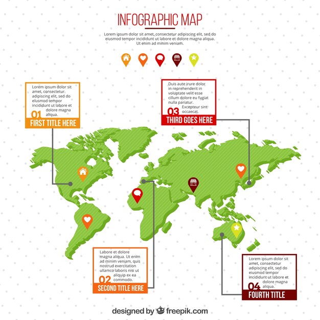 テキストボックスのある世界地図