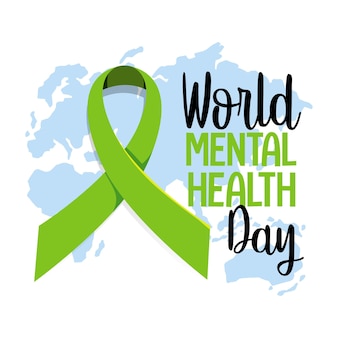Всемирный день психического здоровья баннер или логотип, изолированные на белом фоне