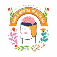 Free vector world mental health day event