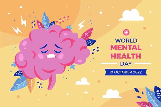 world mental health day flat design background
