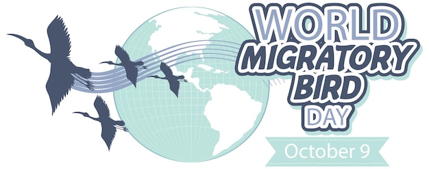 Free vector world migratory bird day banner concept