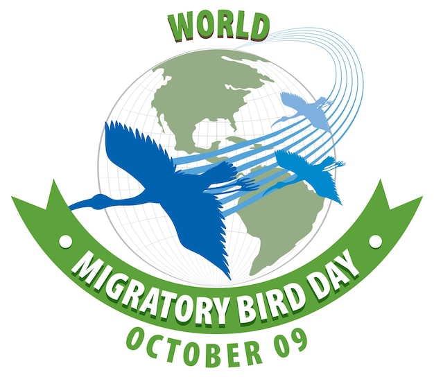 Free vector world migratory bird day banner design