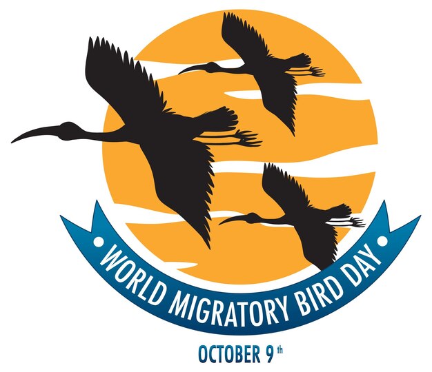 Бесплатное векторное изображение Шаблон баннера всемирного дня перелетных птиц