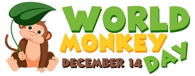 Vettore gratuito design del poster della giornata mondiale delle scimmie