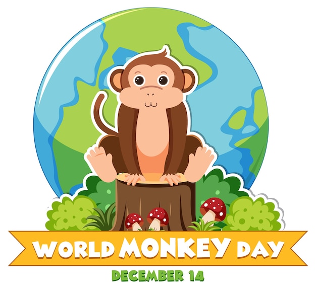 Free vector world monkey day poster design