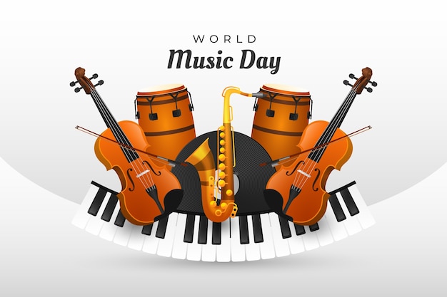Всемирный день музыки градиентный фон