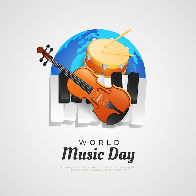 World music day gradient illustration