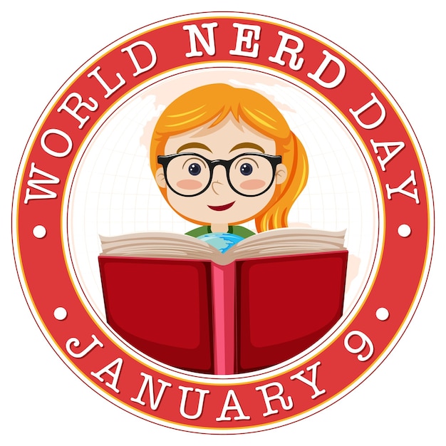 Free vector world nerd day banner design