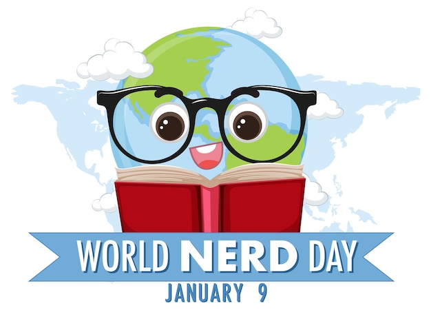 Free vector world nerd day banner design