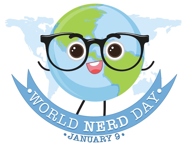 World nerd day banner design