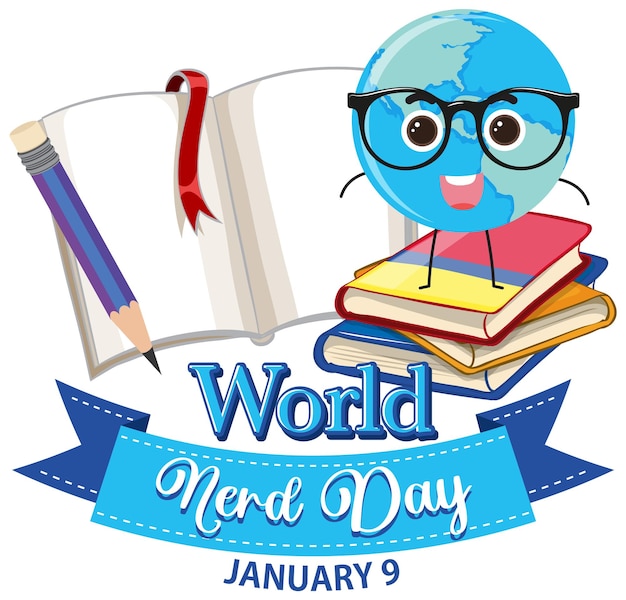 World nerd day banner design