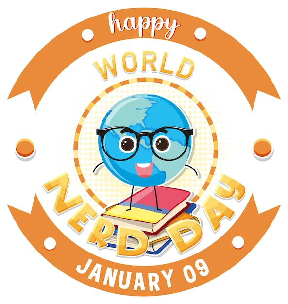 Free vector world nerd day banner design