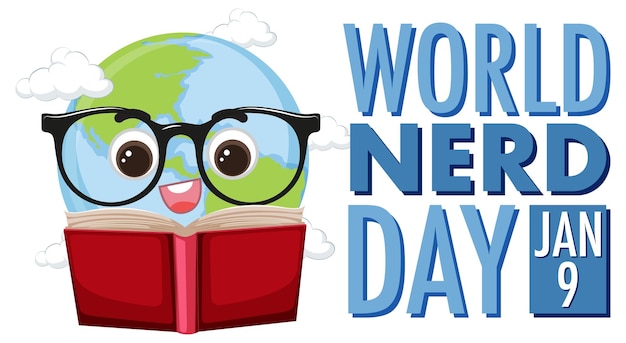 Free vector world nerd day banner design