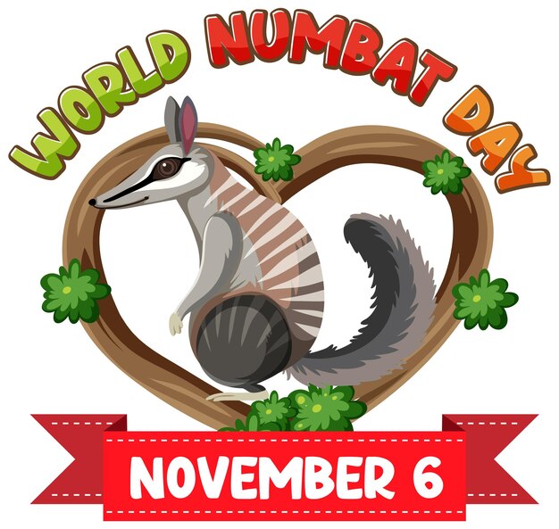 Free vector world numbat day banner logo