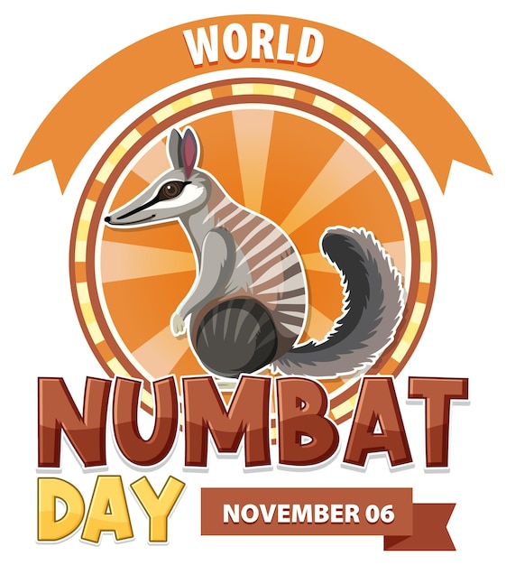 Design del logo della giornata mondiale del numbat