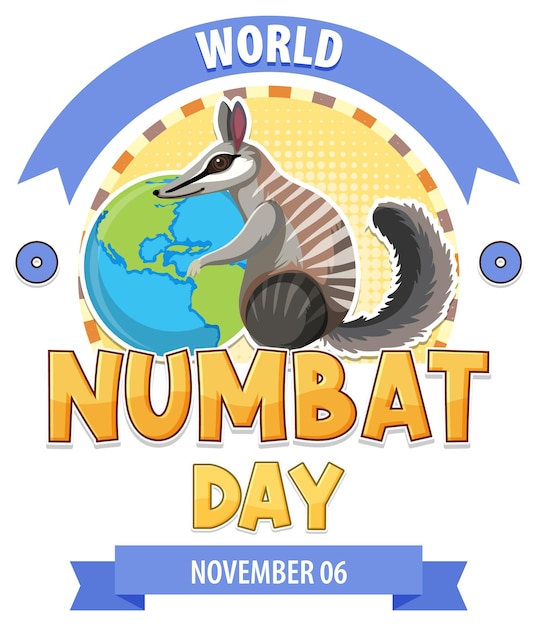 Free vector world numbat day logo design