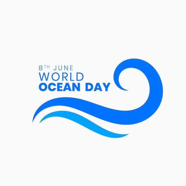 World ocean day background with creative wave