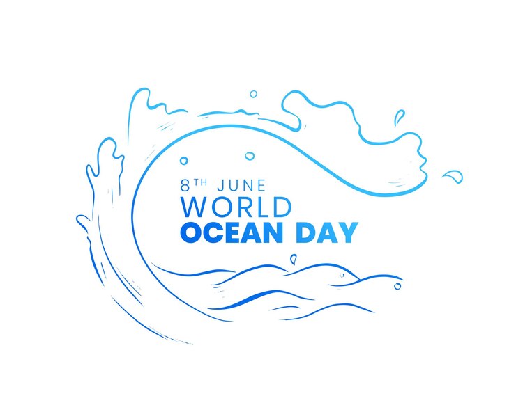 Free Vector world ocean day background with sea wave splash