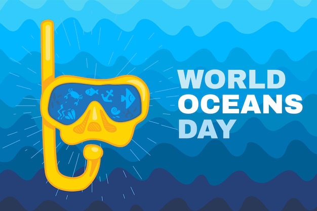 Открытка или плакат всемирного дня океана
