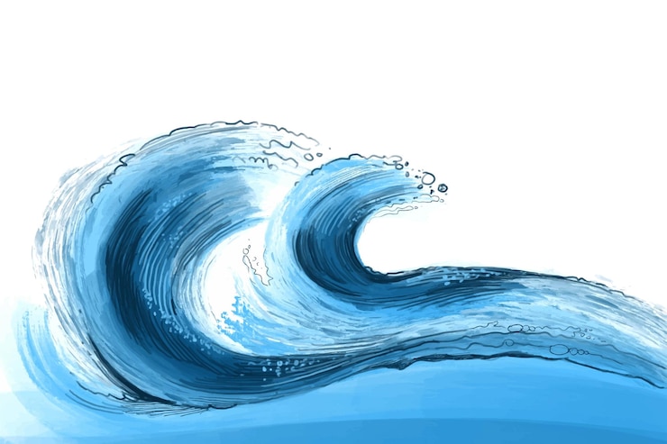 Free Vector world ocean day celebration on sea ocean wave background