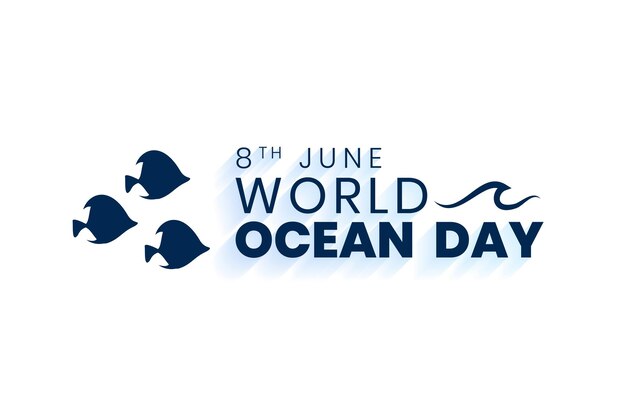 World ocean day concept with three fishes