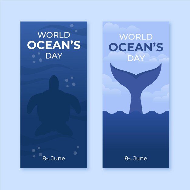 World oceans day banners template