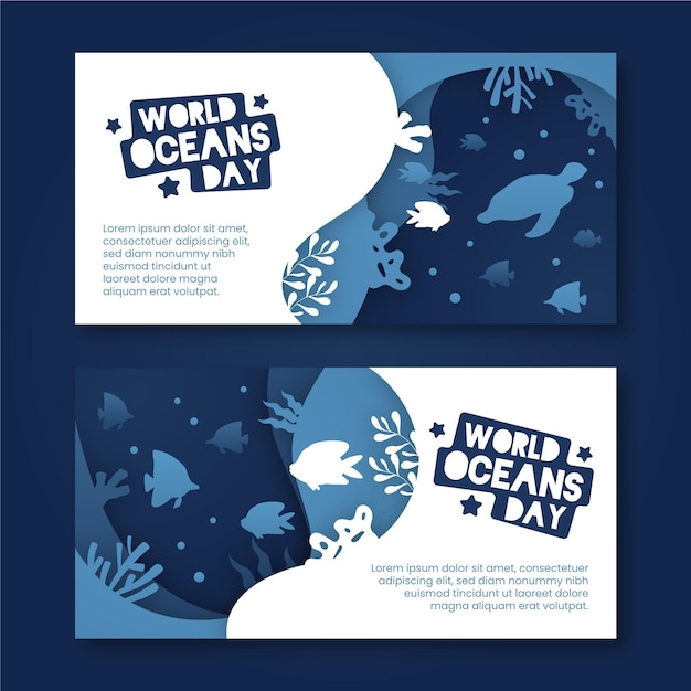 World oceans day banners