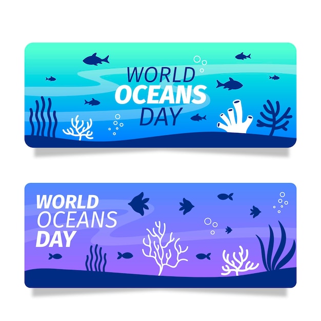 World oceans day banners