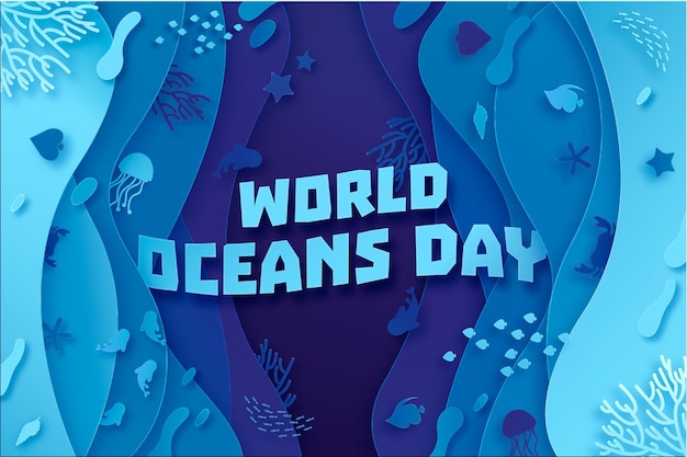 Free vector world oceans day concept