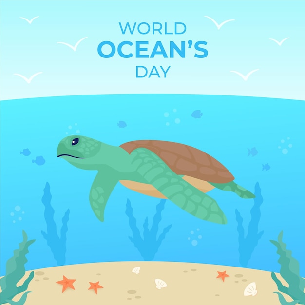 Free vector world oceans day event design