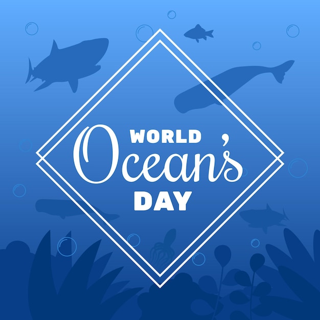 World oceans day in flat design