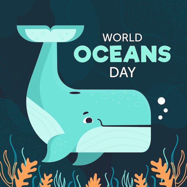 Free vector world oceans day illustration design